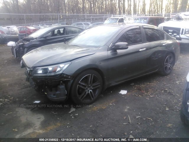 1HGCR2F8XDA083241 - 2013 HONDA ACCORD EXL GRAY photo 2