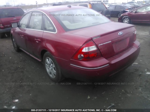 1FAFP24137G113825 - 2007 FORD FIVE HUNDRED SEL MAROON photo 3