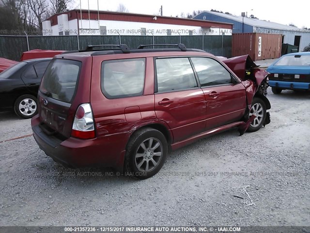 JF1SG65666H717930 - 2006 SUBARU FORESTER 2.5X PREMIUM MAROON photo 4