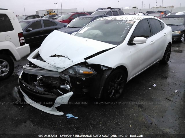 1C3CDFAA0GD516037 - 2016 DODGE DART SE WHITE photo 2