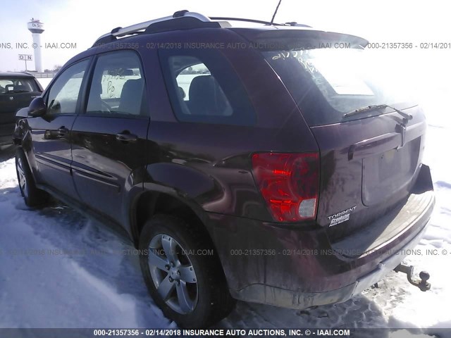 2CKDL73FX76048049 - 2007 PONTIAC TORRENT MAROON photo 3