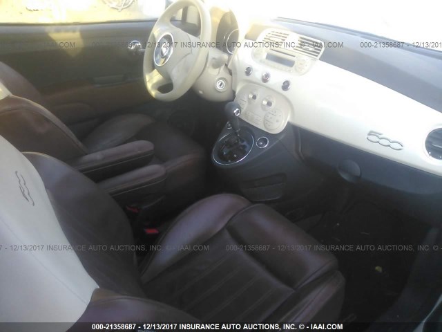 3C3CFFCR4FT757234 - 2015 FIAT 500 LOUNGE WHITE photo 5