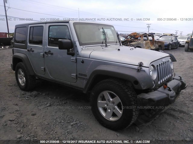 1C4BJWDG8FL556905 - 2015 JEEP WRANGLER UNLIMITE SPORT SILVER photo 1