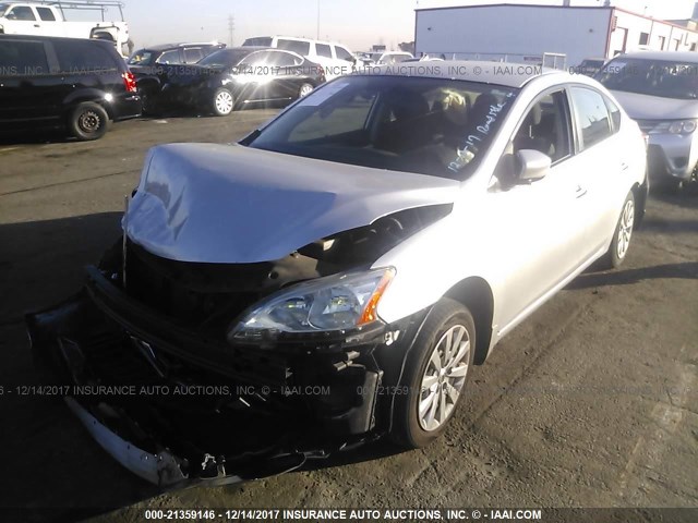 3N1AB7AP4EY201645 - 2014 NISSAN SENTRA S/SV/SR/SL SILVER photo 2