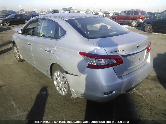 3N1AB7AP4EY201645 - 2014 NISSAN SENTRA S/SV/SR/SL SILVER photo 3