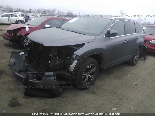 5TDJKRFHXGS250045 - 2016 TOYOTA HIGHLANDER XLE ნაცრისფერი ფოტო 2