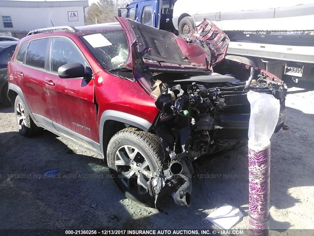 1C4PJMBSXFW673594 - 2015 JEEP CHEROKEE RED photo 1