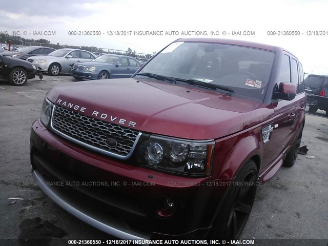 SALSP2E48DA779605 - 2013 LAND ROVER RANGE ROVER SPORT AUTOBIOGRAPHY RED photo 2