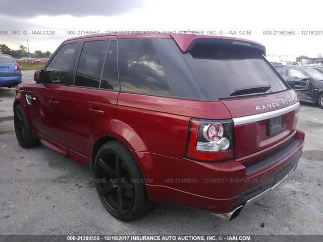 SALSP2E48DA779605 - 2013 LAND ROVER RANGE ROVER SPORT AUTOBIOGRAPHY RED photo 3