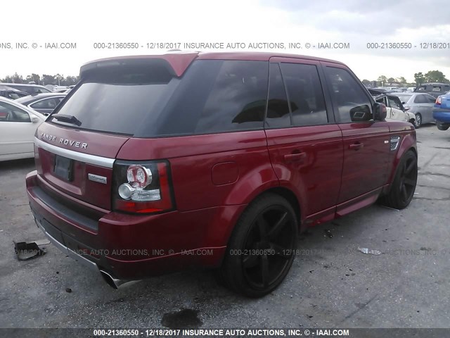 SALSP2E48DA779605 - 2013 LAND ROVER RANGE ROVER SPORT AUTOBIOGRAPHY RED photo 4