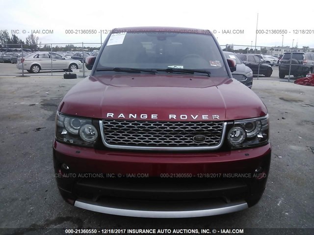 SALSP2E48DA779605 - 2013 LAND ROVER RANGE ROVER SPORT AUTOBIOGRAPHY RED photo 6