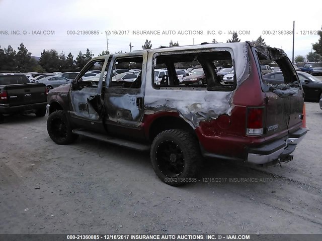 1FMNU41S9YEA08318 - 2000 FORD EXCURSION XLT RED photo 3