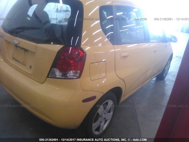 KL1TD666X6B671051 - 2006 CHEVROLET AVEO LS YELLOW photo 4