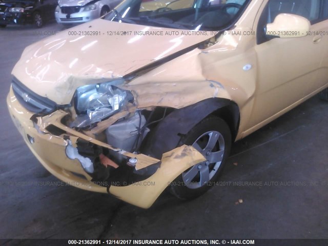 KL1TD666X6B671051 - 2006 CHEVROLET AVEO LS YELLOW photo 6