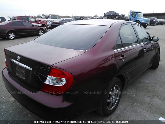 4T1BE32K94U346830 - 2004 TOYOTA CAMRY LE/XLE/SE RED photo 4