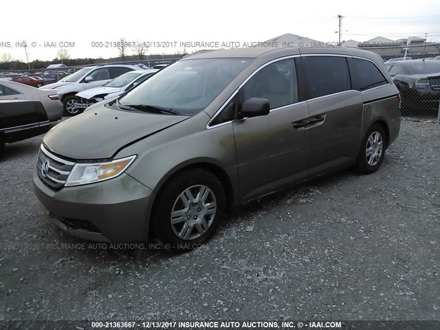 5FNRL5H27DB037104 - 2013 HONDA ODYSSEY LX BEIGE photo 2