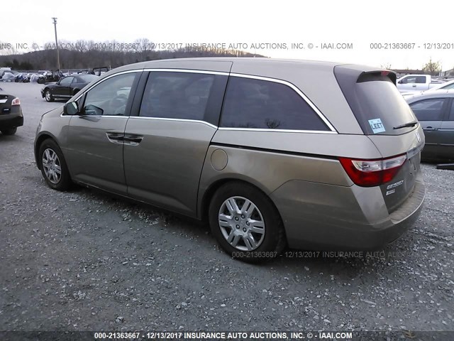 5FNRL5H27DB037104 - 2013 HONDA ODYSSEY LX BEIGE photo 3