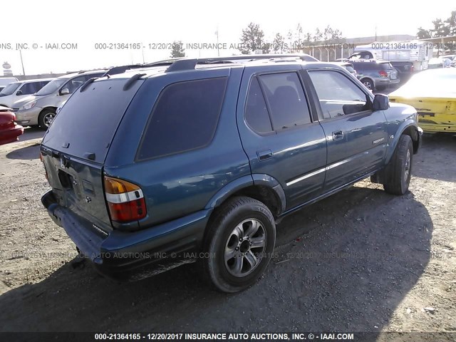 4S6DM58W914416539 - 2001 HONDA PASSPORT EX/LX BLUE photo 4