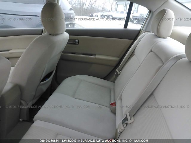 3N1AB6AP5CL655729 - 2012 NISSAN SENTRA 2.0/2.0S/SR/2.0SL WHITE photo 8