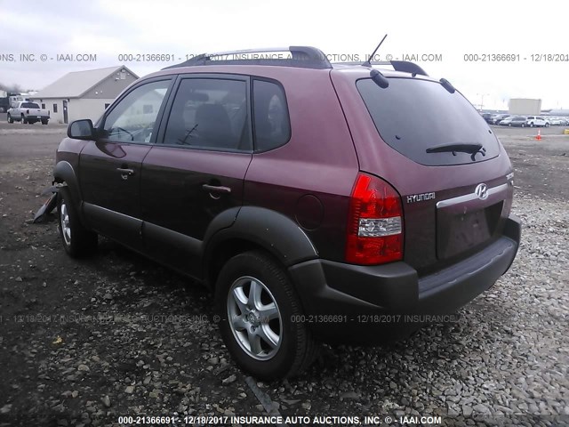 KM8JN12D25U056108 - 2005 HYUNDAI TUCSON GLS/LX MAROON photo 3