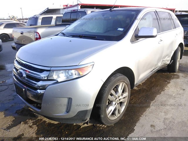 2FMDK3KC1BBA70284 - 2011 FORD EDGE LIMITED SILVER photo 2