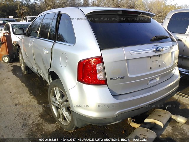 2FMDK3KC1BBA70284 - 2011 FORD EDGE LIMITED SILVER photo 3