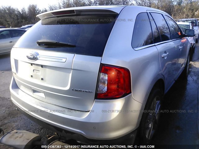 2FMDK3KC1BBA70284 - 2011 FORD EDGE LIMITED SILVER photo 4