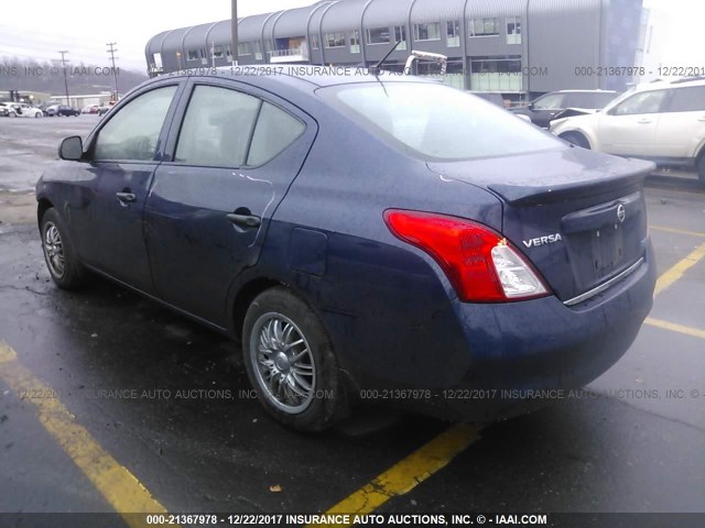 3N1CN7AP6CL884023 - 2012 NISSAN VERSA S/SV/SL BLUE photo 3