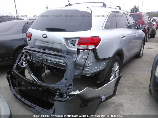 5XYPG4A35GG078112 - 2016 KIA SORENTO LX/L SILVER photo 4