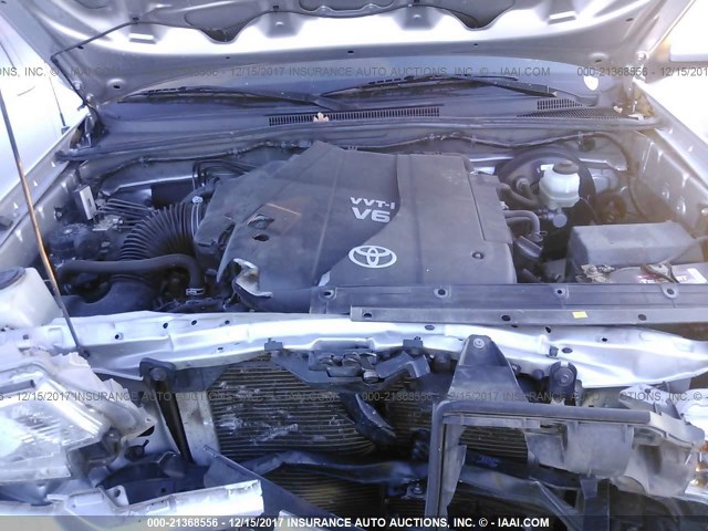 5TFLU4EN5CX040955 - 2012 TOYOTA TACOMA DOUBLE CAB ვერცხლისფერი ფოტო 10