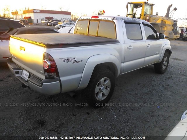 5TFLU4EN5CX040955 - 2012 TOYOTA TACOMA DOUBLE CAB ვერცხლისფერი ფოტო 4