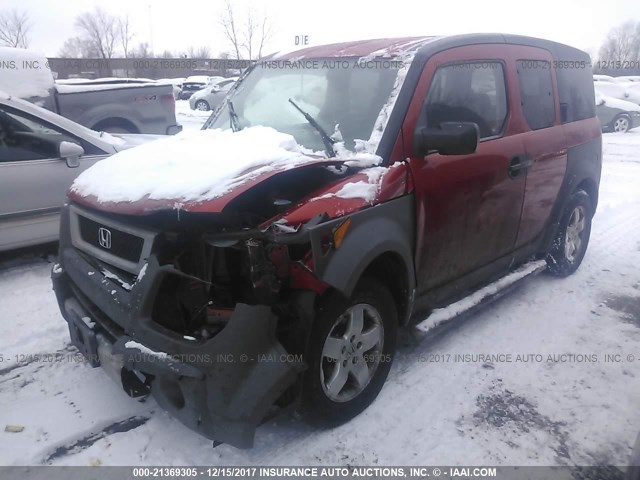 5J6YH28543L026024 - 2003 HONDA ELEMENT EX ORANGE photo 2