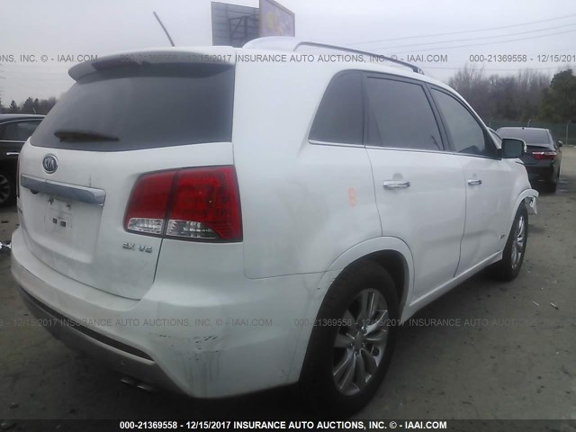 5XYKWDA20BG100711 - 2011 KIA SORENTO SX WHITE photo 4