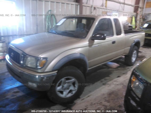 5TEWM72N21Z802891 - 2001 TOYOTA TACOMA XTRACAB GOLD photo 2