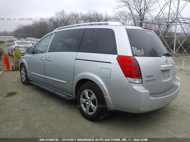 5N1BV28U47N134029 - 2007 NISSAN QUEST S/SE/SL SILVER photo 3