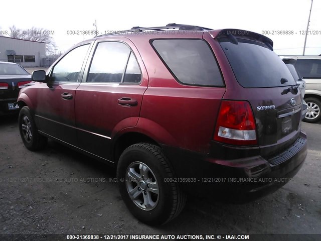 KNDJD733165620178 - 2006 KIA SORENTO EX/LX MAROON photo 3