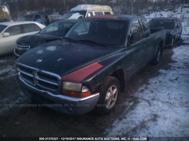 1B7GL23X4VS227293 - 1997 DODGE DAKOTA GREEN photo 2