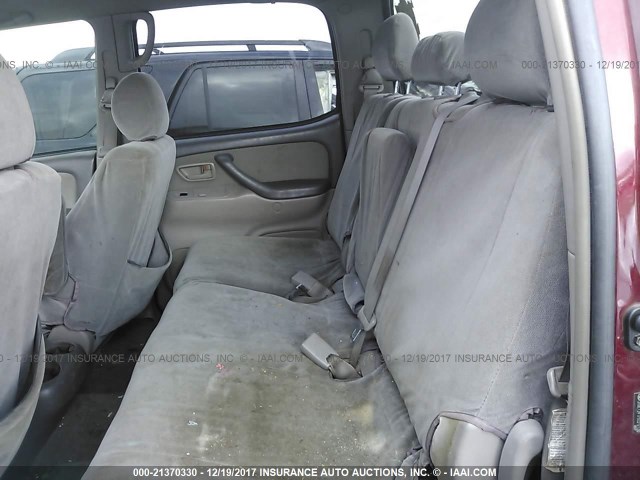 5TBET34176S512130 - 2006 TOYOTA TUNDRA DOUBLE CAB SR5 MAROON photo 8