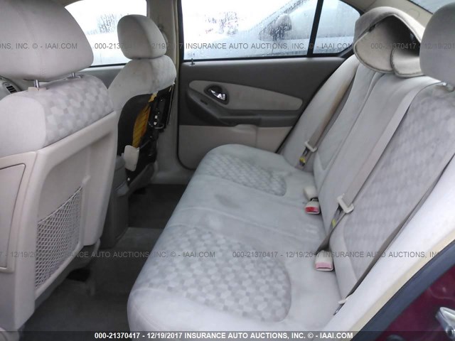 1G1ZT54845F157488 - 2005 CHEVROLET MALIBU LS მუქწითელი ფოტო 8