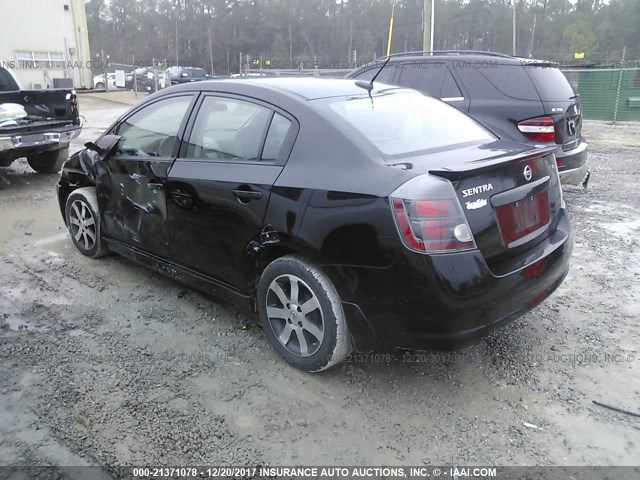 3N1AB6AP6CL760991 - 2012 NISSAN SENTRA 2.0/2.0S/SR/2.0SL BLACK photo 3