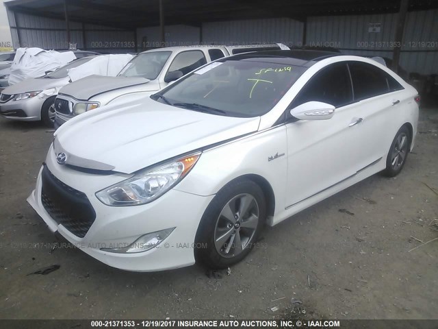 KMHEC4A44CA030540 - 2012 HYUNDAI SONATA HYBRID WHITE photo 2