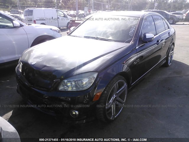 WDDGF56X38F073960 - 2008 MERCEDES-BENZ C 350 BLACK photo 2