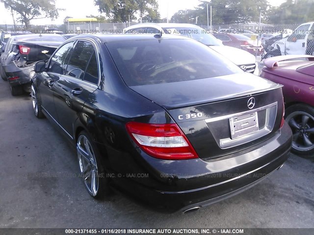 WDDGF56X38F073960 - 2008 MERCEDES-BENZ C 350 BLACK photo 3