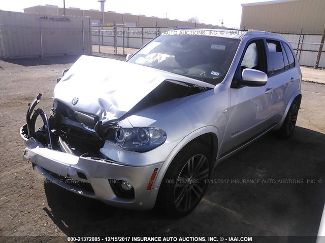 5UXZV8C51D0C16056 - 2013 BMW X5 XDRIVE50I SILVER photo 2