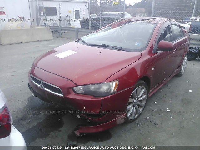 JA3AU86W29U009208 - 2009 MITSUBISHI LANCER GTS RED photo 2