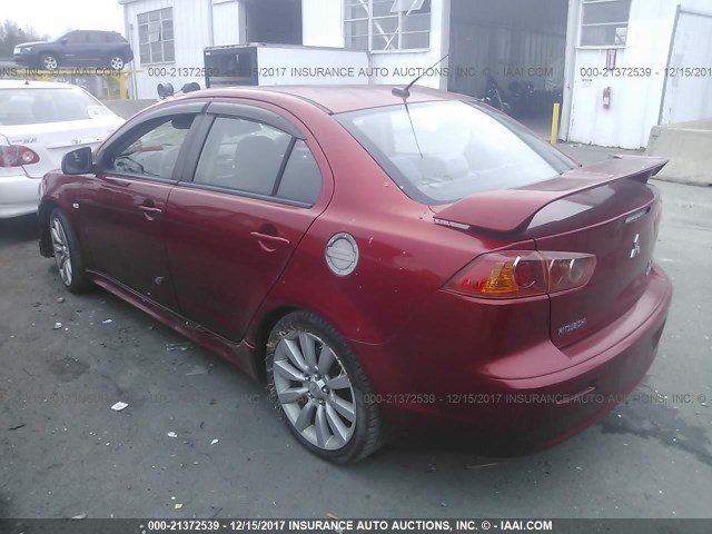 JA3AU86W29U009208 - 2009 MITSUBISHI LANCER GTS RED photo 3