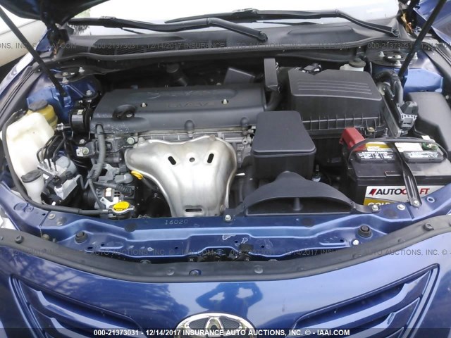 4T4BE46K88R016897 - 2008 TOYOTA CAMRY CE/LE/XLE/SE BLUE photo 10
