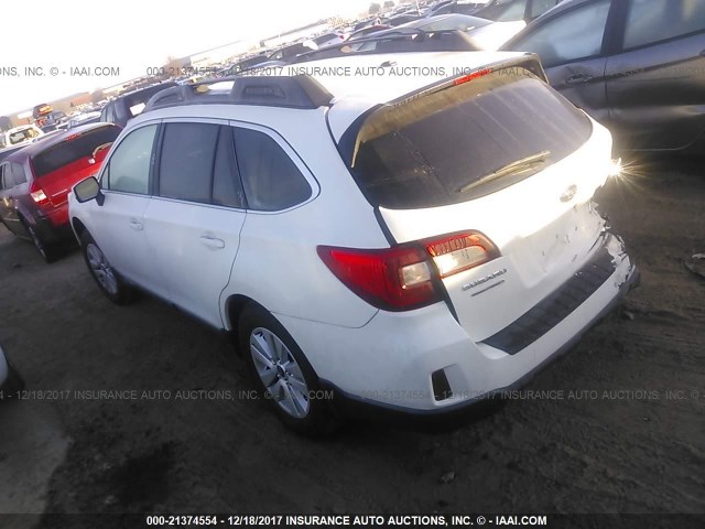 4S4BSACC7F3227686 - 2015 SUBARU OUTBACK 2.5I PREMIUM WHITE photo 3