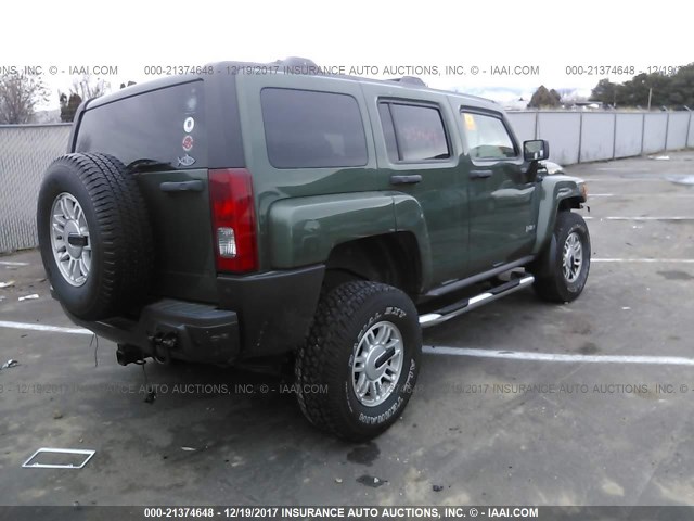 5GTDN136968194264 - 2006 HUMMER H3 GREEN photo 4