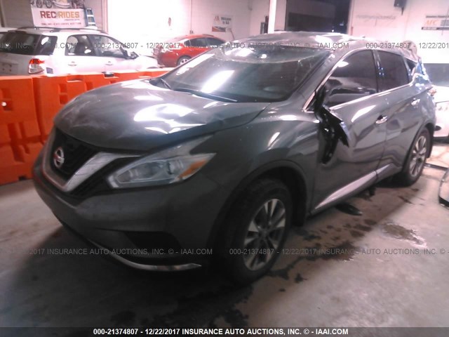 5N1AZ2MG3GN159262 - 2016 NISSAN MURANO S/SL/SV/PLATINUM GRAY photo 2